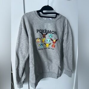 Pokemon Gray Women's Sweater with Colorful Characters